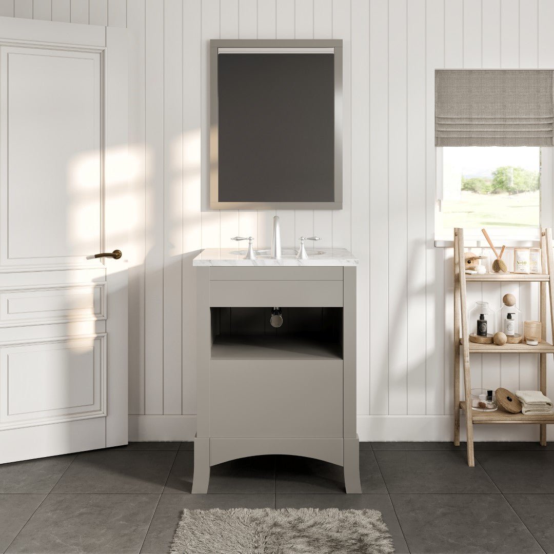 Eviva New York 24" Gray Single Sink Bath Vanity with Marble Top - Bathroom Vanity by Eviva