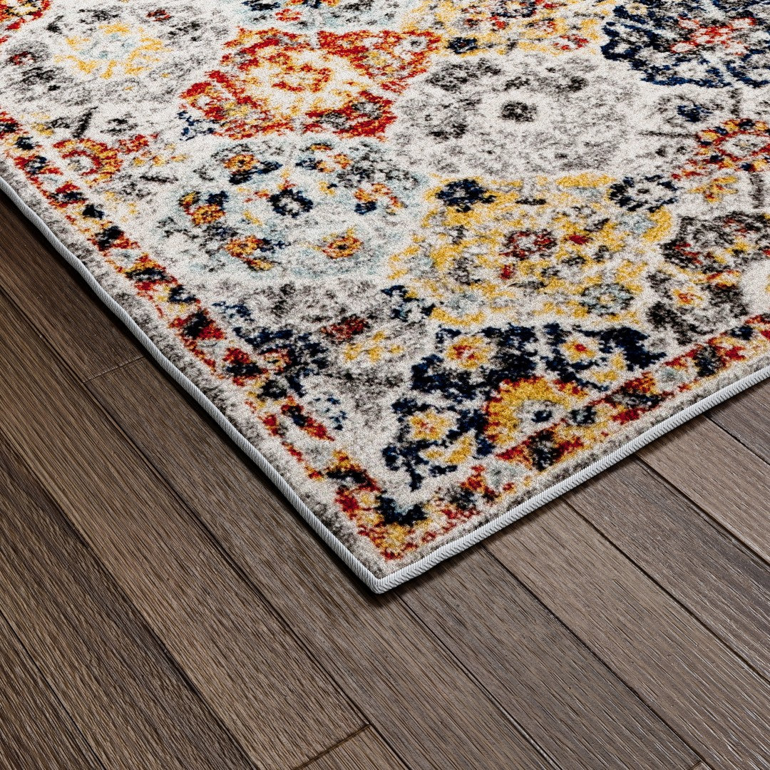 Eviva Blossom 5' x 7' Ikat Multicolor Rug