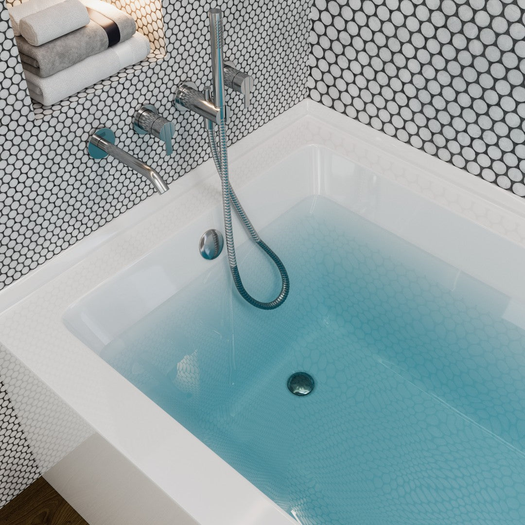Eviva Nova 60" Glossy White Acrylic Left Drain Alcove Bathtub