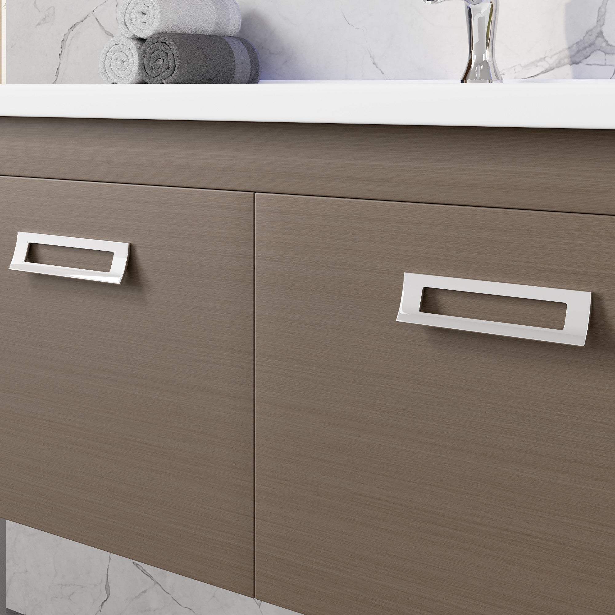 Orleans 38 in. Wenge Wall Mount Single Sink Bath Vanity with Porcelain Top and Integrated Sink