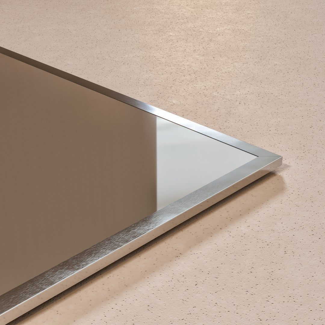 Eviva Sax 36" x 30" Rectangular Chrome Metal Framed Mirror