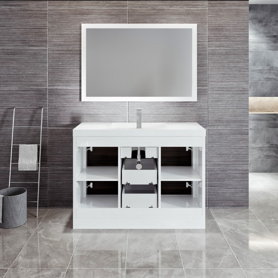 Grace 48 in. Gray Oak Single Sink Bath Vanity with Acrylic Top and Integrated Sink