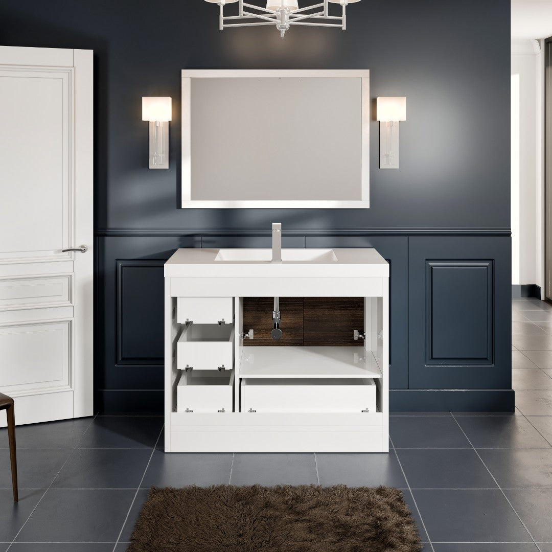 Grace 42 in. Gray Oak Single Sink Bath Vanity with Acrylic Top and Integrated Sink