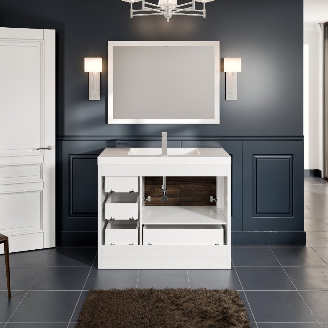 Grace 42 in. Gray Oak Single Sink Bath Vanity with Acrylic Top and Integrated Sink - Bathroom Vanity by Eviva