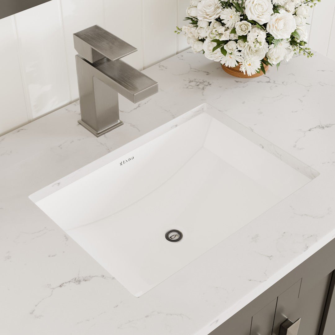 Hampton 36" x 18" Dark Gray Single Sink Bath Vanity with Carrara Quartz Top and Undermount Porcelain Sink - Bathroom Vanity by Eviva
