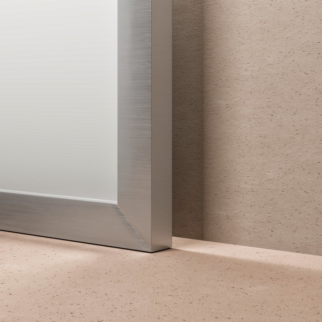 Eviva Vista 60" x 30" Rectangular Brushed Nickel Metal Framed Mirror