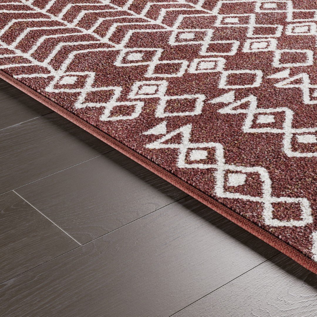 Eviva Loops 2' x 8' Ikat Orange/Cream Rug - Rug by Eviva