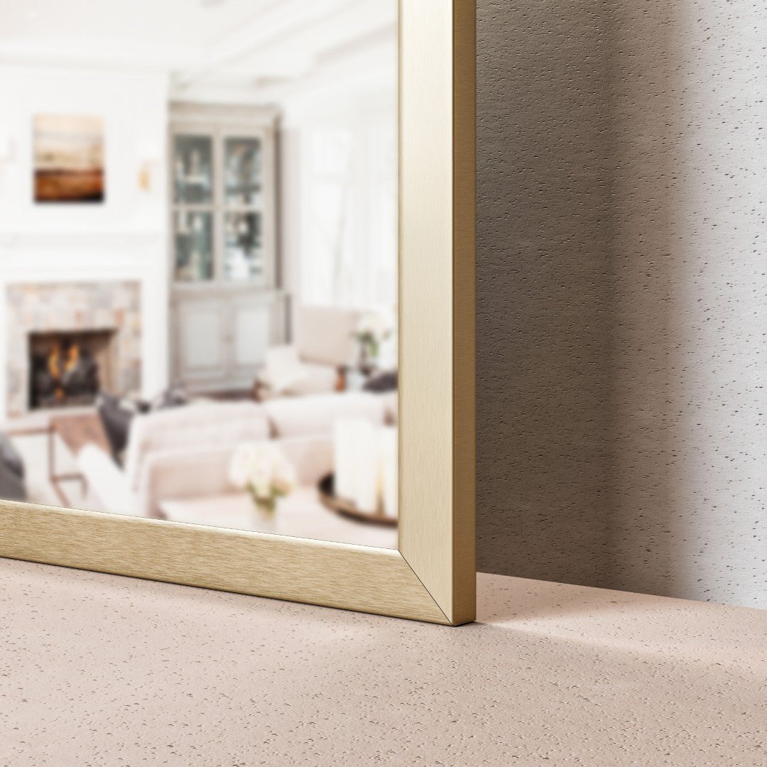 Eviva Aureline 60" x 30" Rectangular Gold Stainless Steel Framed Mirror - Mirror by Eviva