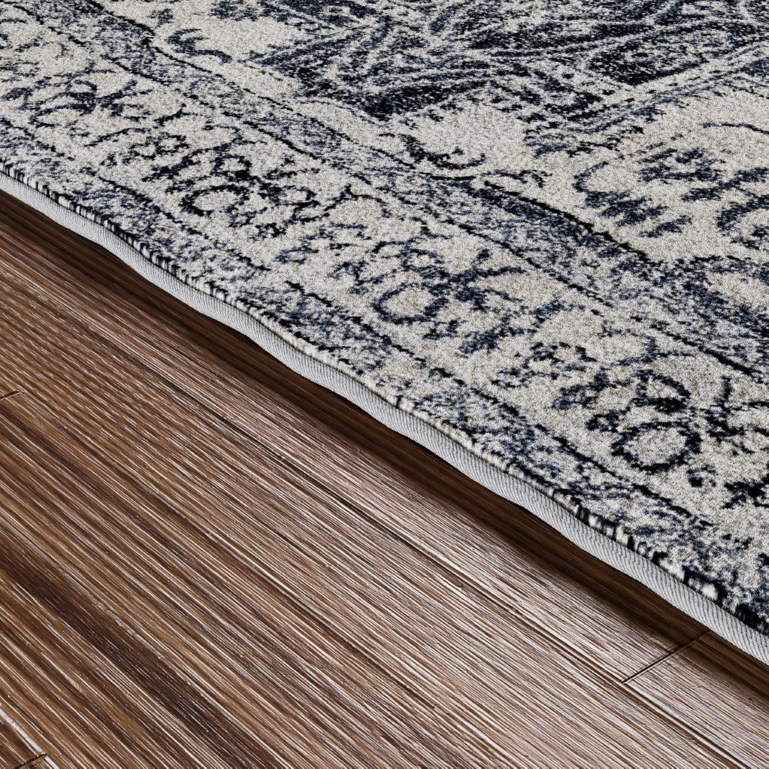 Eviva Venus 3' x 5' Geometric Blue/Cream Rug - Rug by Eviva
