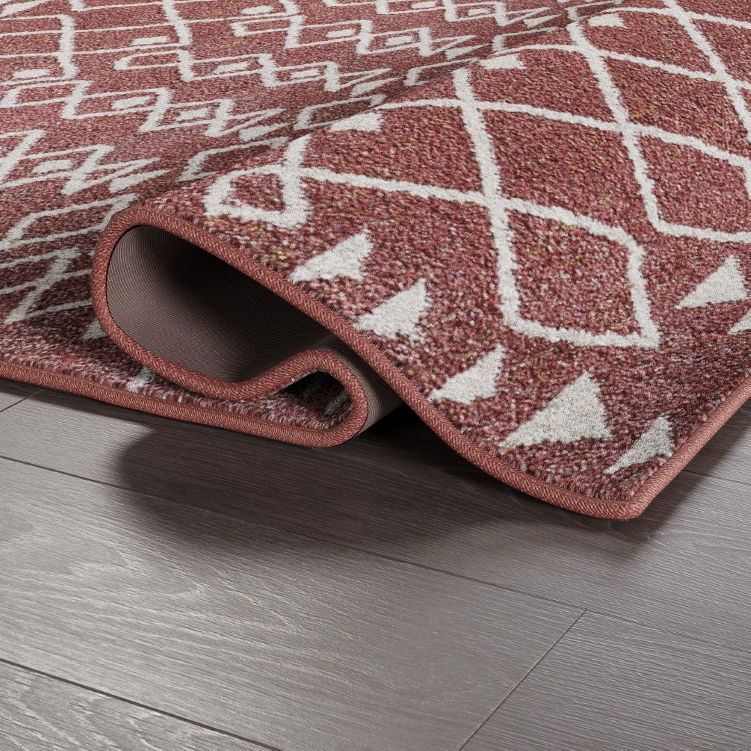 Eviva Loops 2' x 8' Ikat Orange/Cream Rug - Rug by Eviva