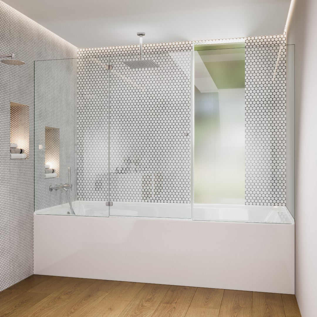 Eviva Nova 60" Glossy White Acrylic Left Drain Alcove Bathtub