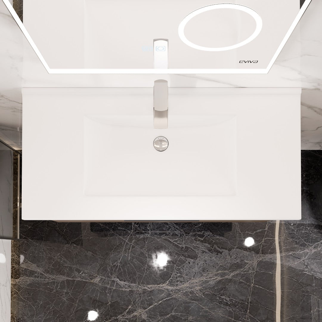Orleans 38 in. Wenge Wall Mount Single Sink Bath Vanity with Porcelain Top and Integrated Sink