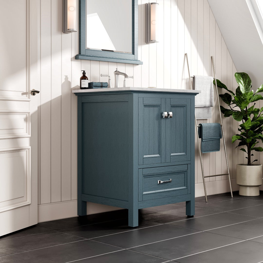 Eviva Britney 24 Inch Transitional Ash Blue Bathroom Vanity
