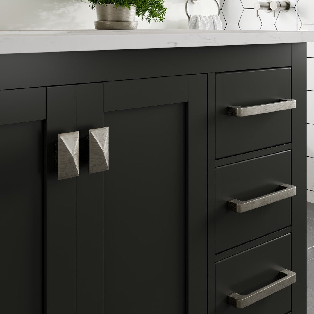 London 42 in. Espresso Single Sink Bath Vanity with Carrara Quartz Top and Undermount Porcelain Sink - Bathroom Vanity by Eviva