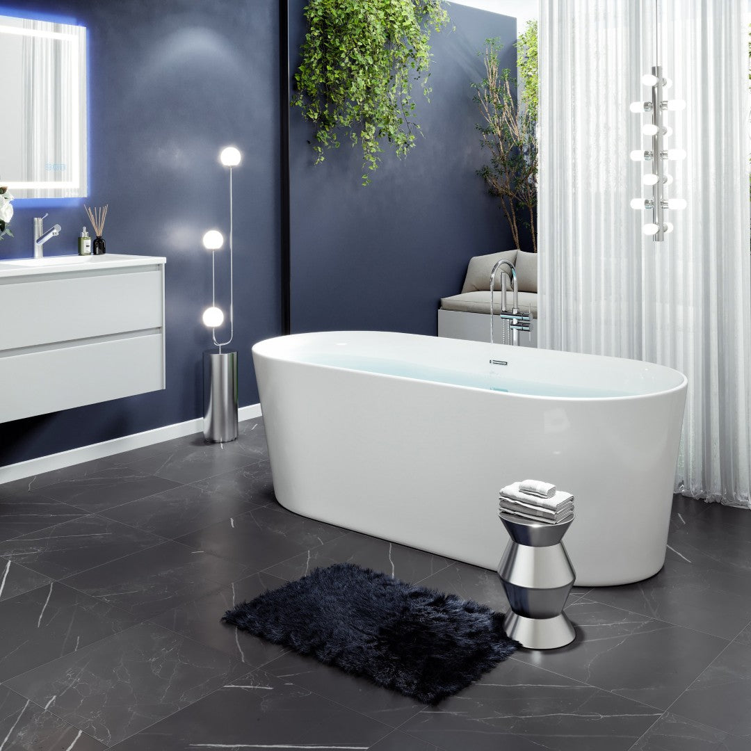 Eviva Rejoice 60" Glossy White Acrylic Freestanding Bathtub