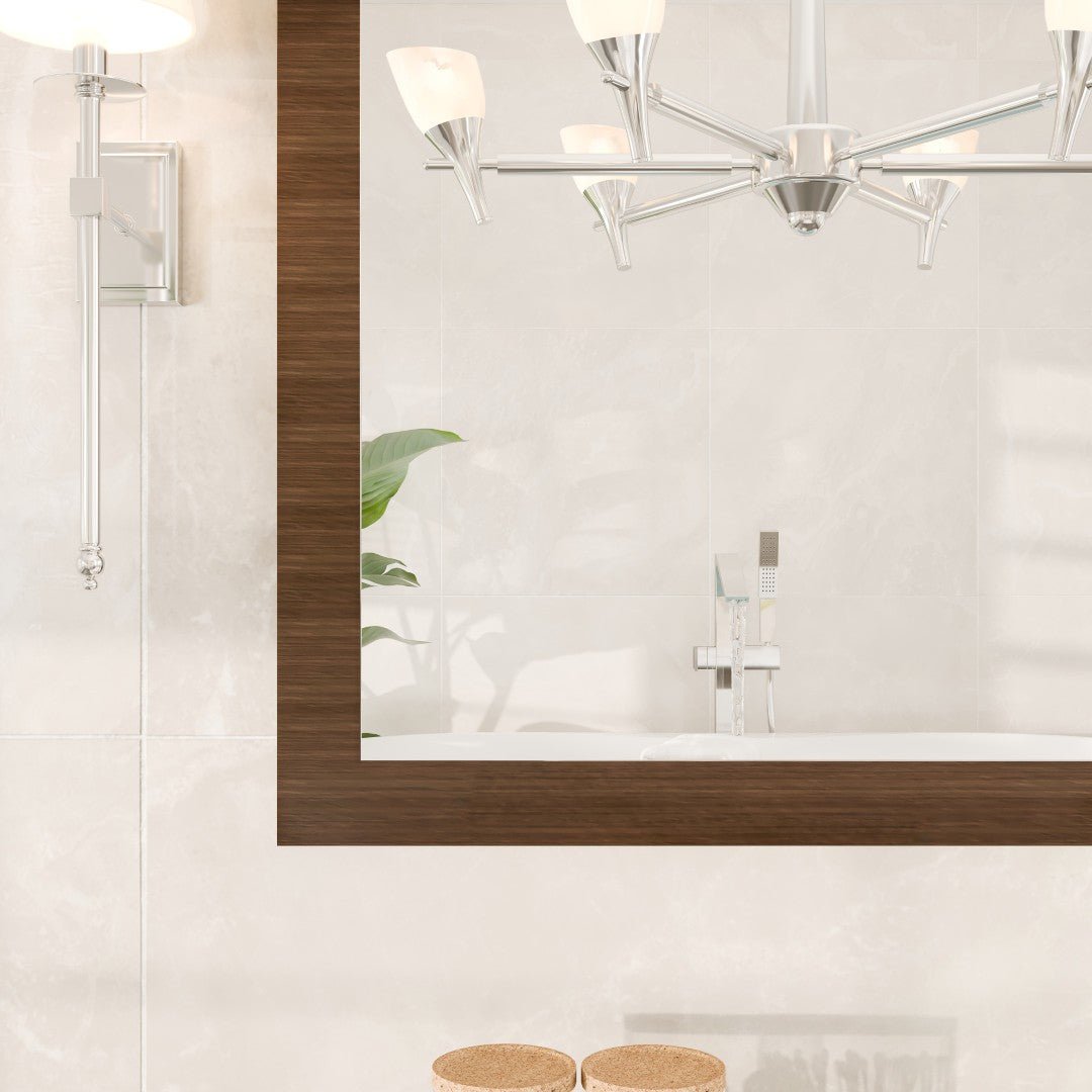 Eviva Reflection 42" x 32" Rectangular Gray Oak Wooden Framed Mirror - Mirror by Eviva