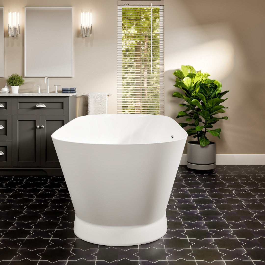 Eviva Princess 60" Glossy White Acrylic Freestanding Bathtub