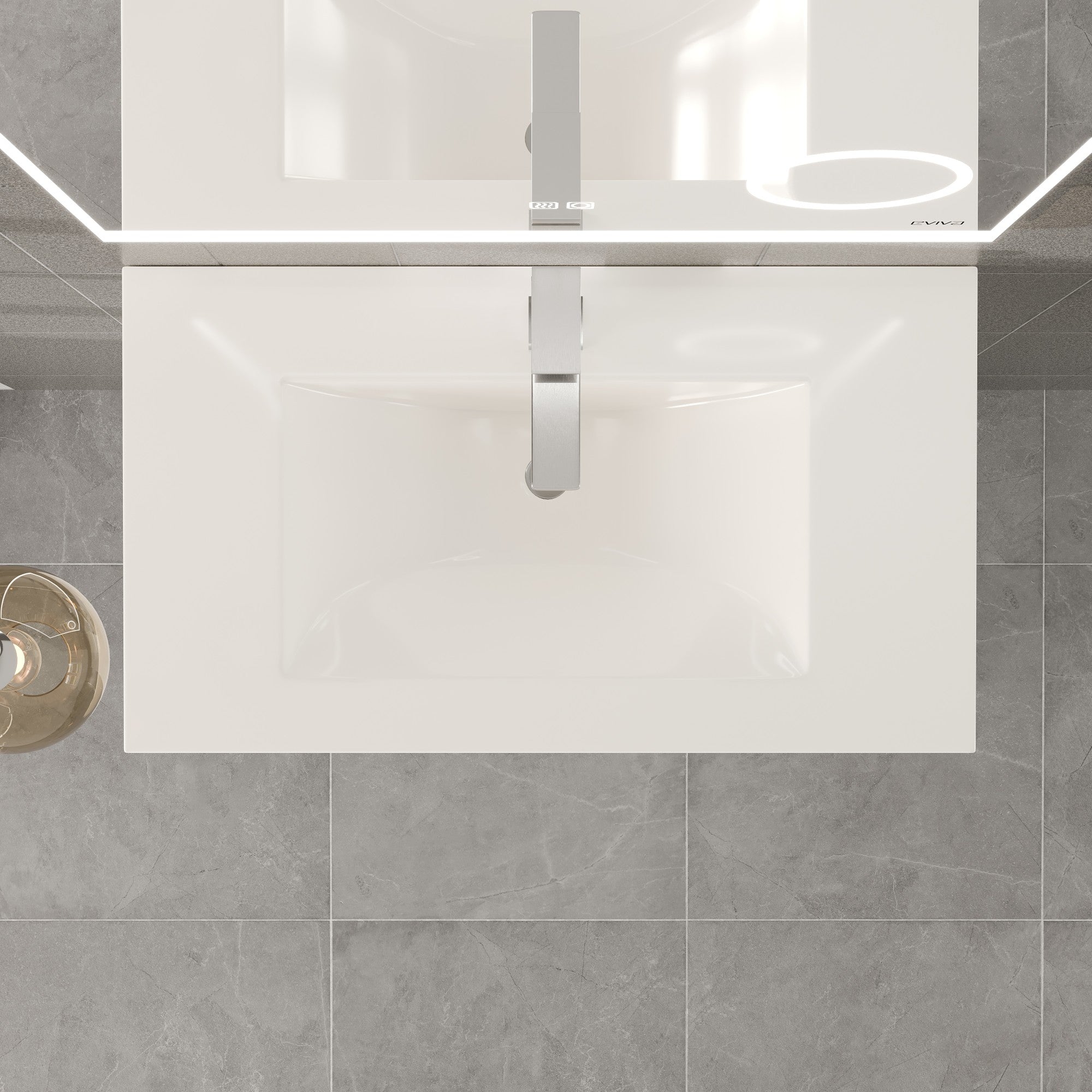 Daytona 32 in. Blue Wall Mount Single Sink Bath Vanity with Porcelain Top and Integrated Sink