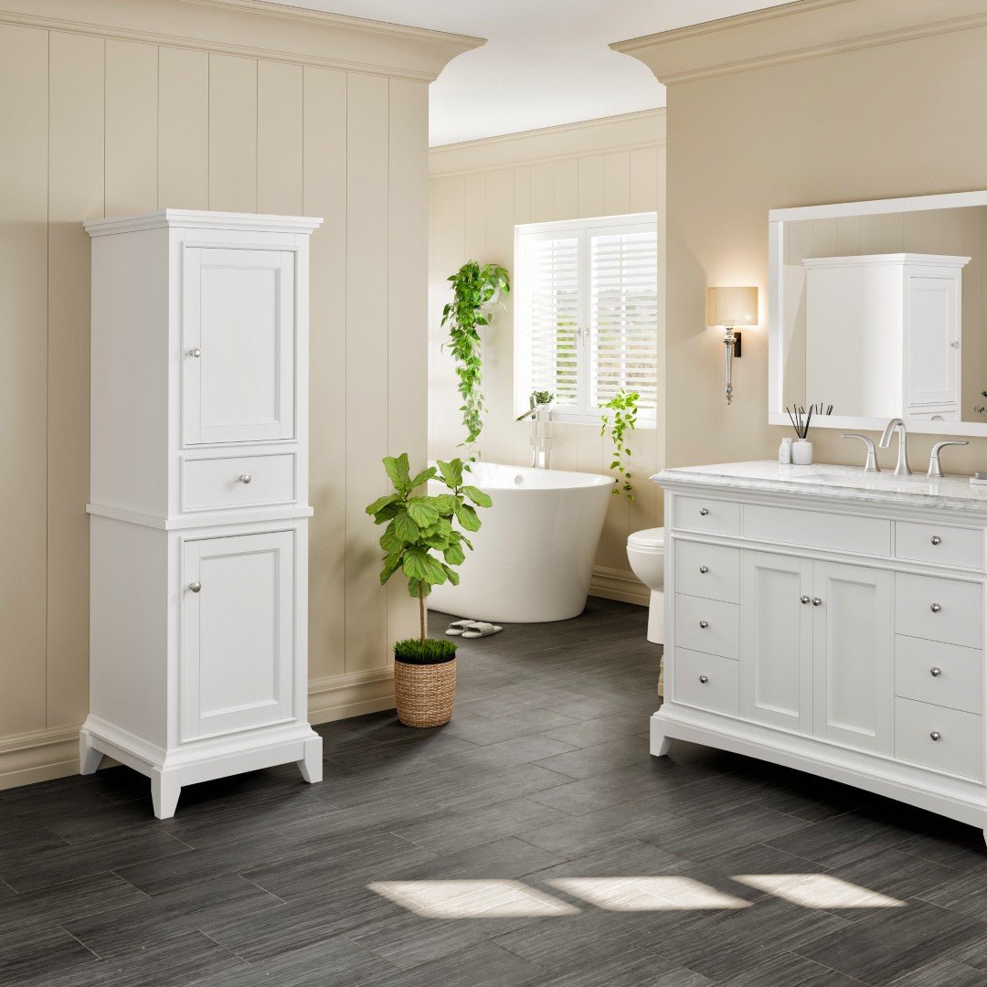 Eviva Elite Stamford 21 in. W x 18 in. D White Freestanding Linen Cabinet - by Eviva