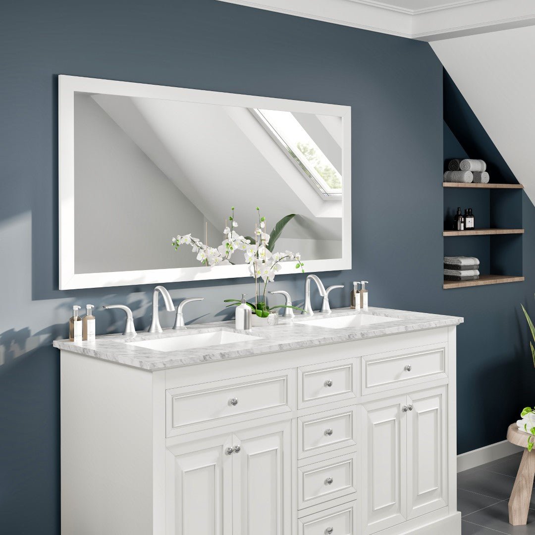 Eviva New York 60" x 30" Rectangular White Wooden Framed Mirror - Mirror by Eviva