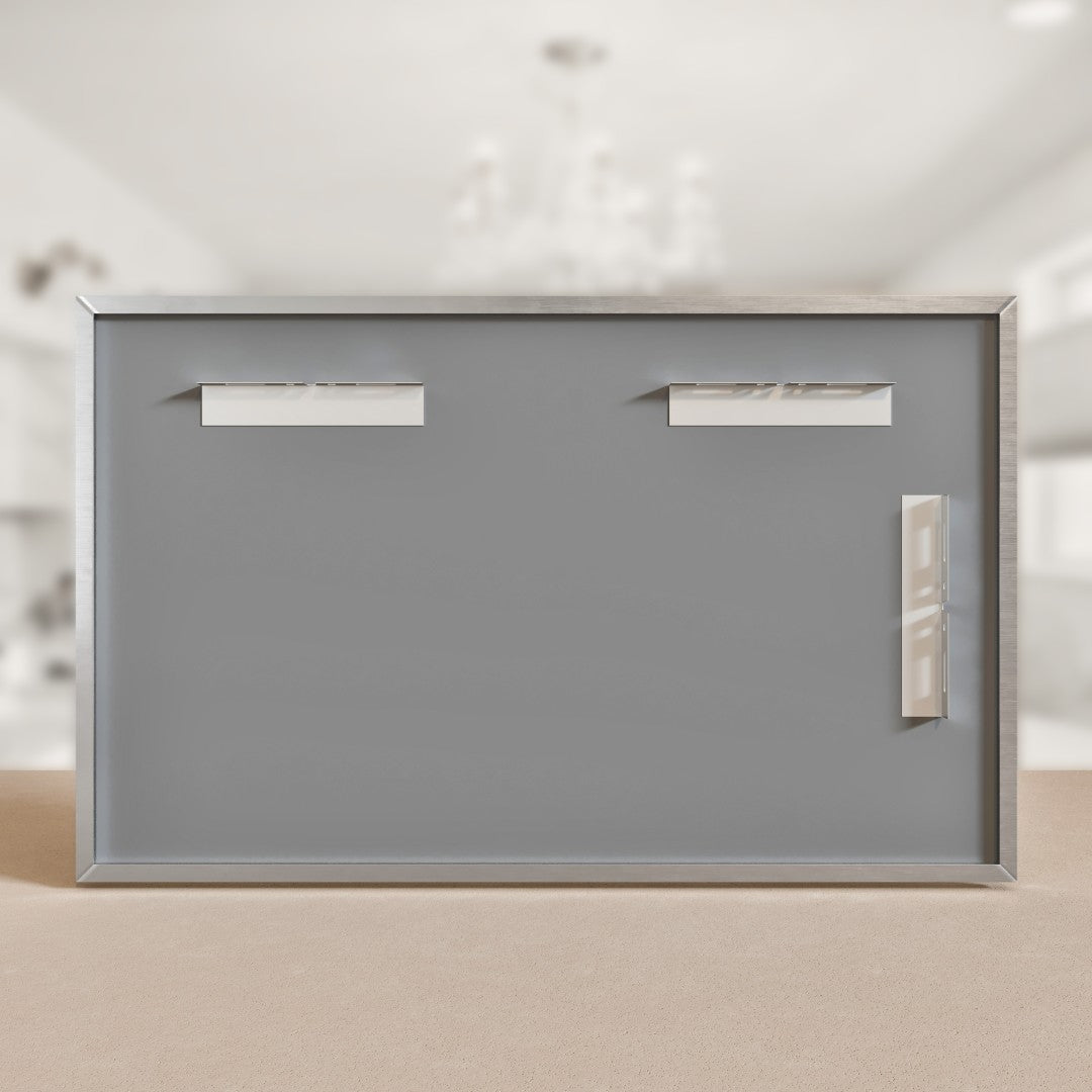 Eviva Vista 48" x 30" Rectangular Brushed Nickel Metal Framed Mirror