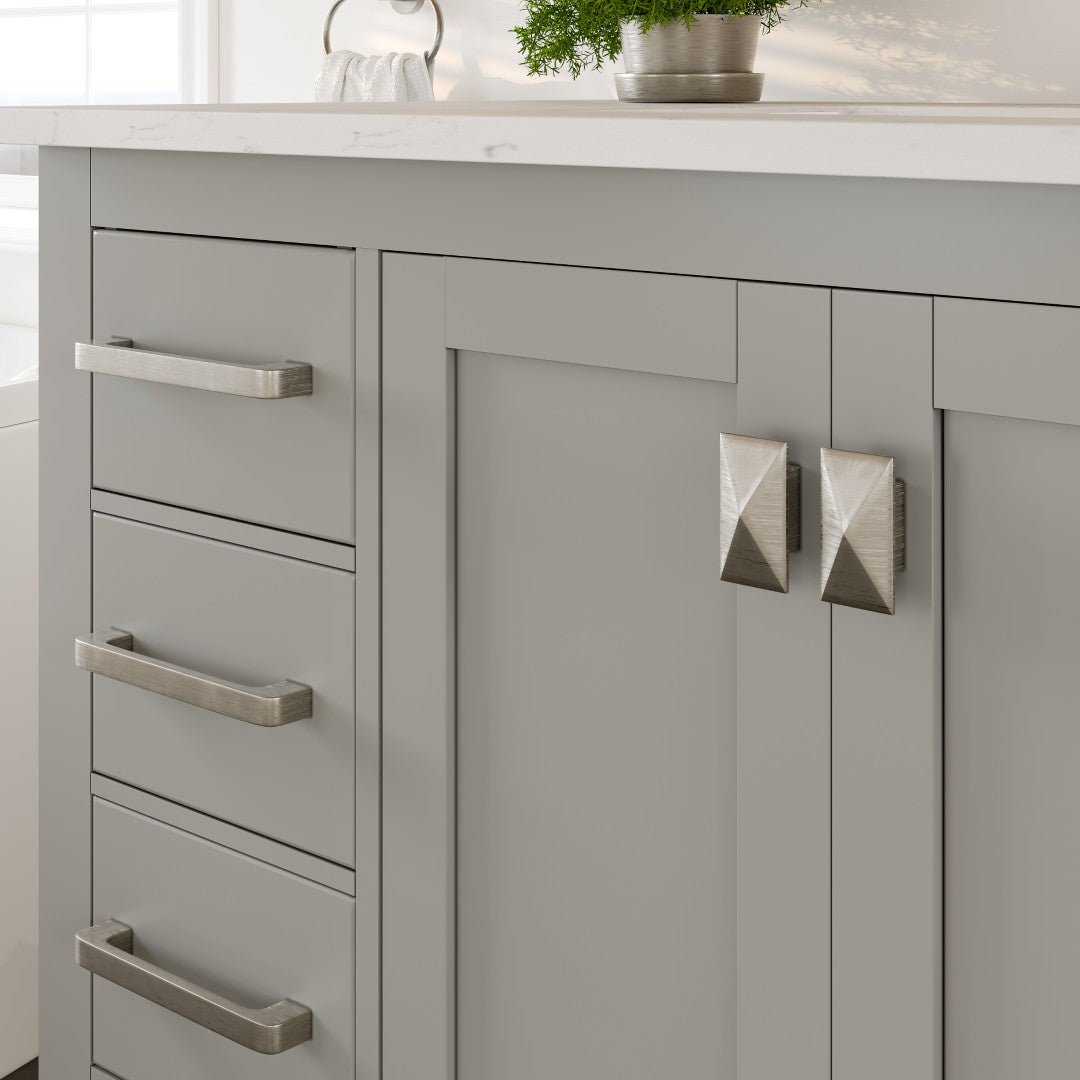 London 42 in. Gray Single Sink Bath Vanity with Carrara Quartz Top and Undermount Porcelain Sink - Bathroom Vanity by Eviva