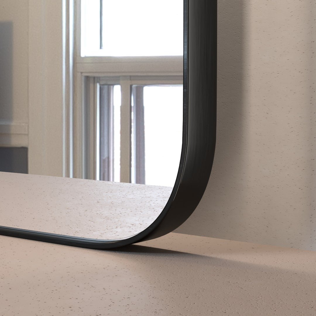 Eviva Harmony 60" x 28" Rectangular Black Metal Framed Mirror - Mirror by Eviva