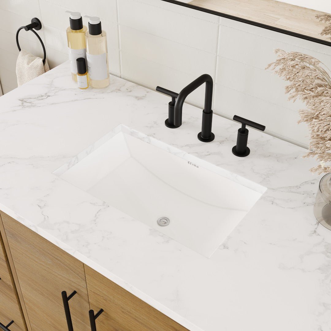 Graham 48 in. Oak Single Sink Bath Vanity with Arabescato Engineered Stone Top and Undermount Porcelain Sink - Bathroom Vanity by Eviva