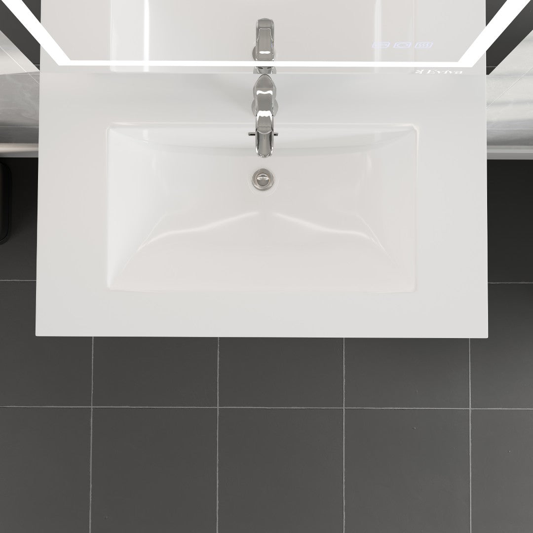 Ashy 32 in. Ash Wall Mount Single Sink Bath Vanity with Acrylic Top and Integrated Sink