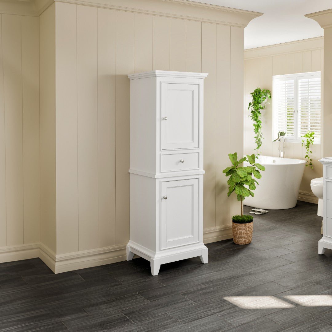 Eviva Elite Stamford 21 in. W x 18 in. D White Freestanding Linen Cabinet - by Eviva