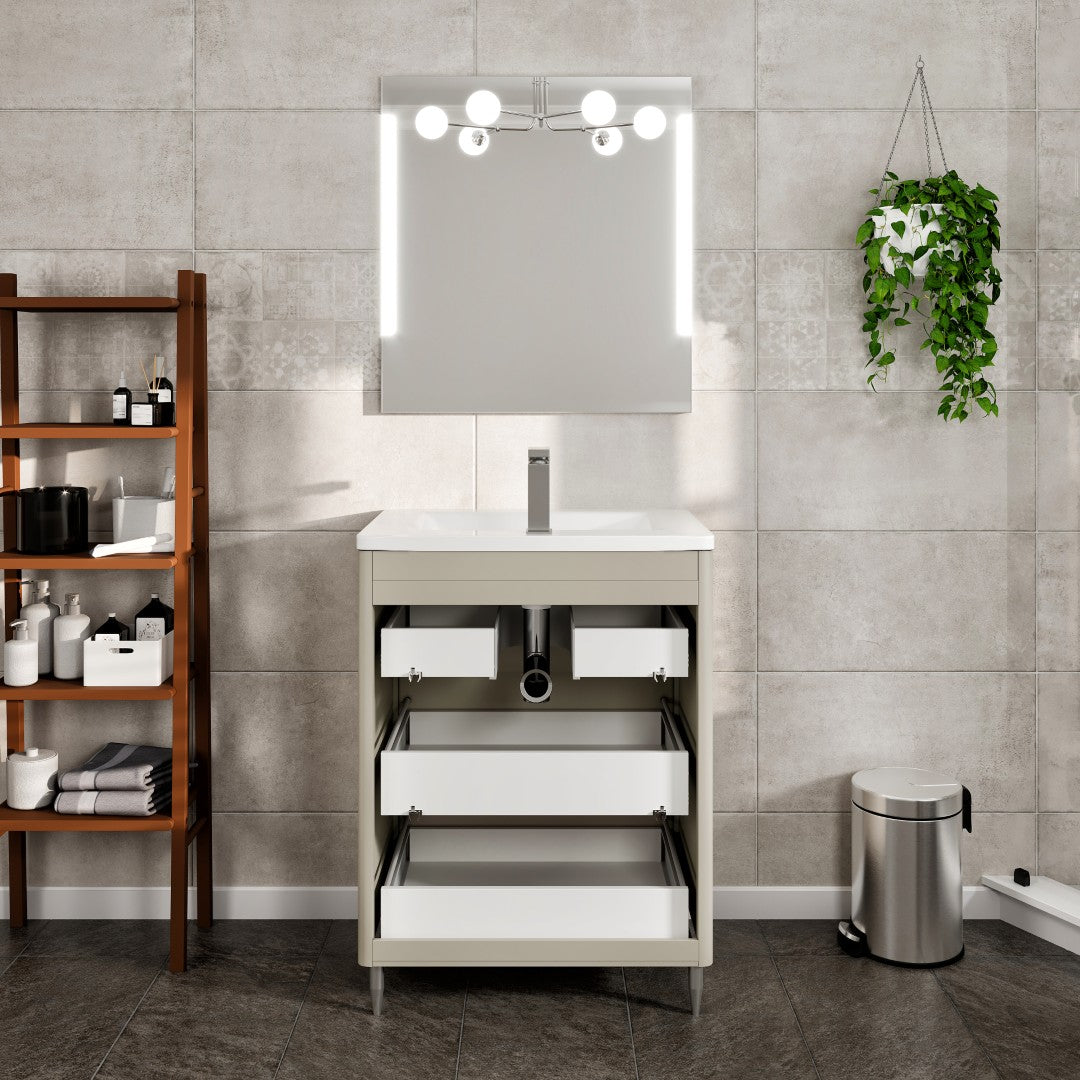Marbella 32 in. Gray Single Sink Bath Vanity with Acrylic Top and Integrated Sink