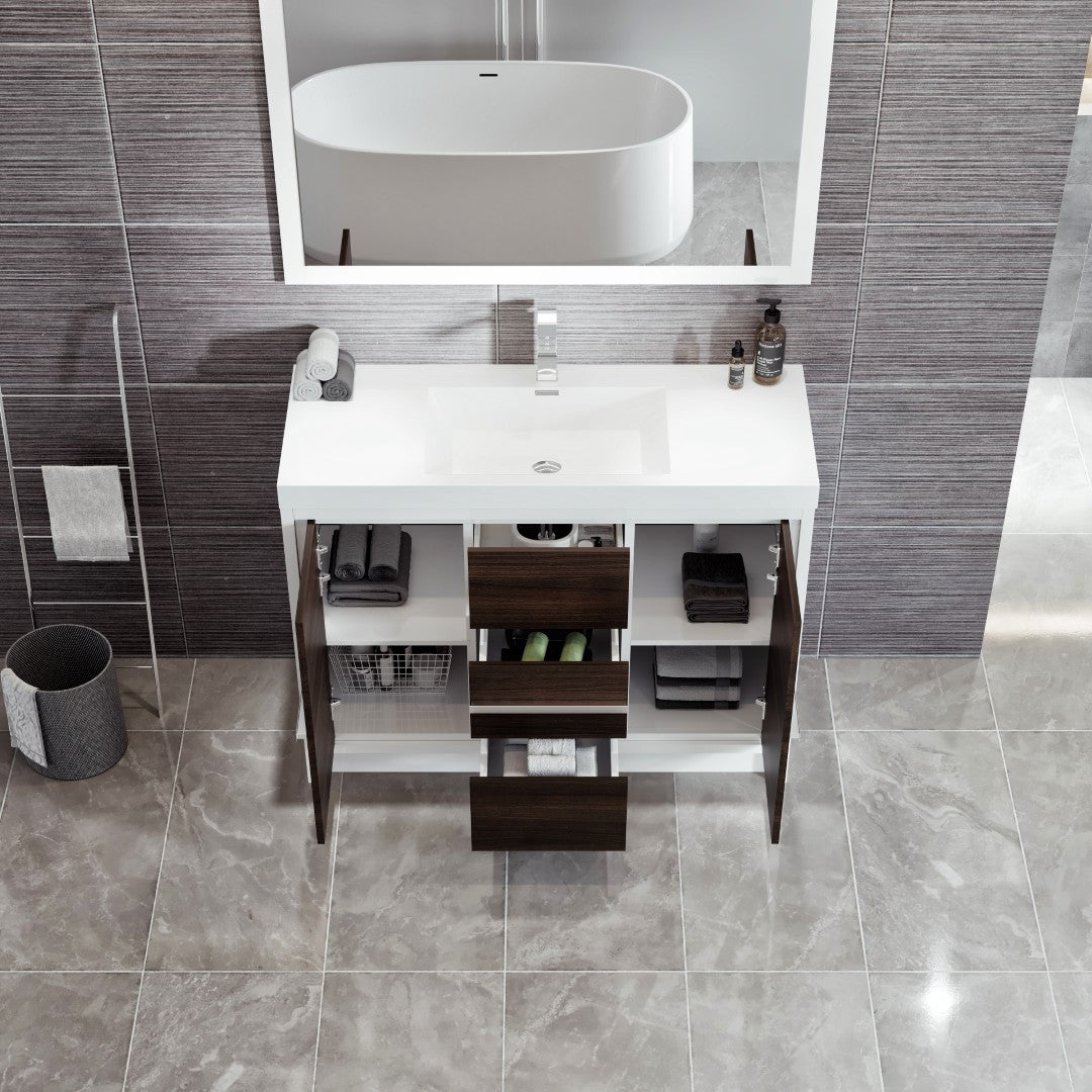 Grace 48 in. Gray Oak Single Sink Bath Vanity with Acrylic Top and Integrated Sink