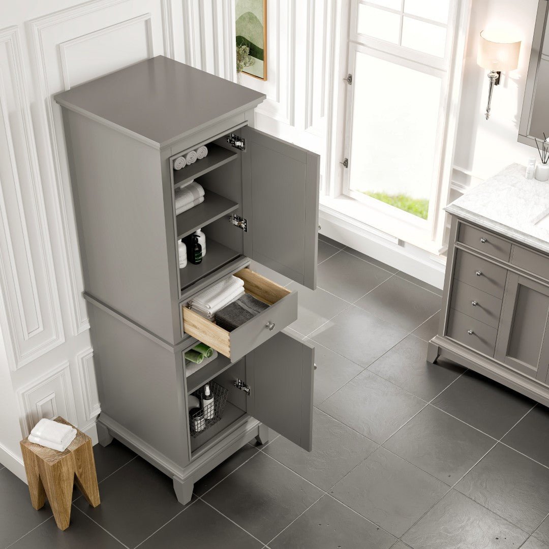 Eviva Elite Stamford 21 in. W x 18 in. D Gray Freestanding Linen Cabinet - Bathroom Cabinet by Eviva