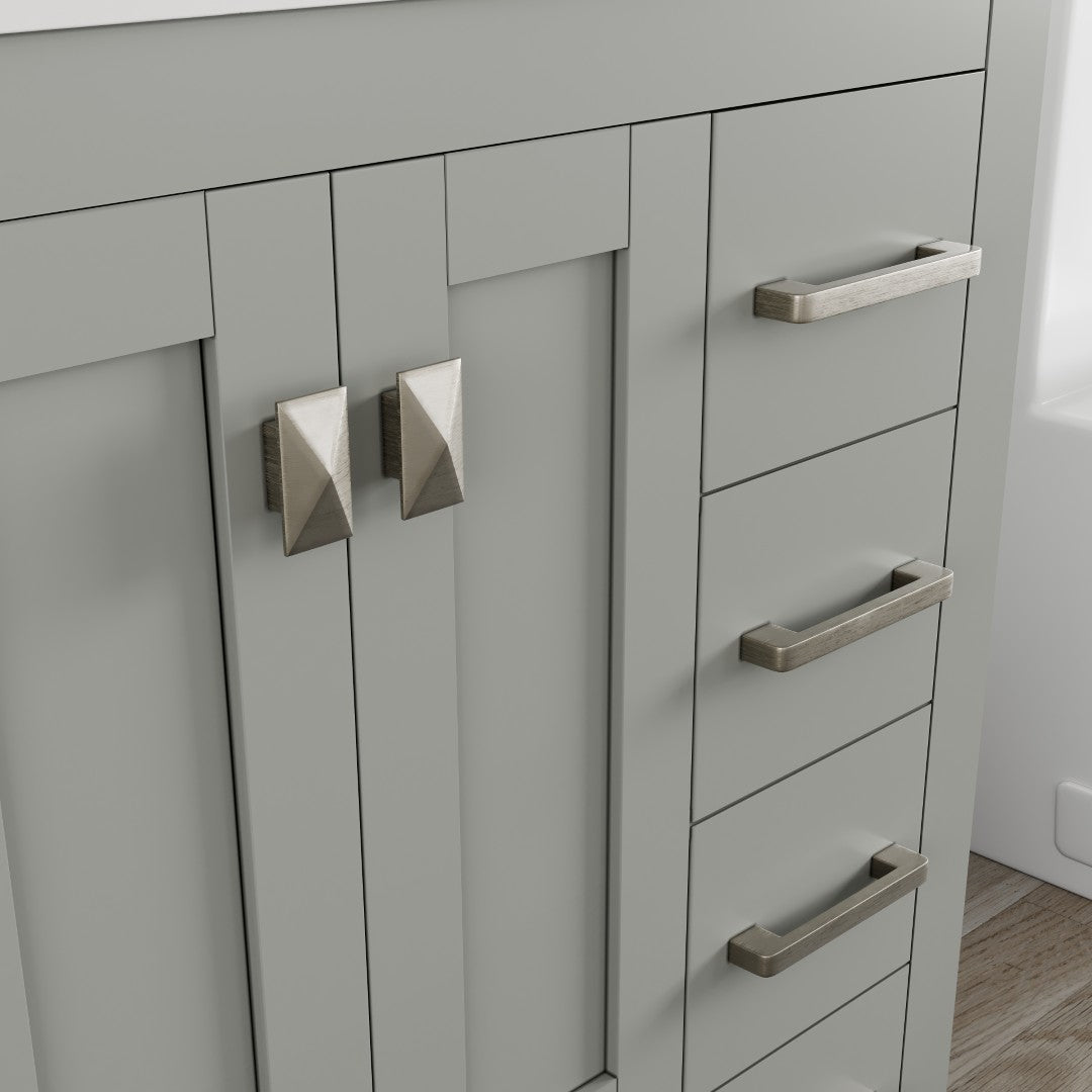 Hampton 36 in. Gray Single Sink Bath Vanity with Carrara Quartz Top and Undermount Porcelain Sink