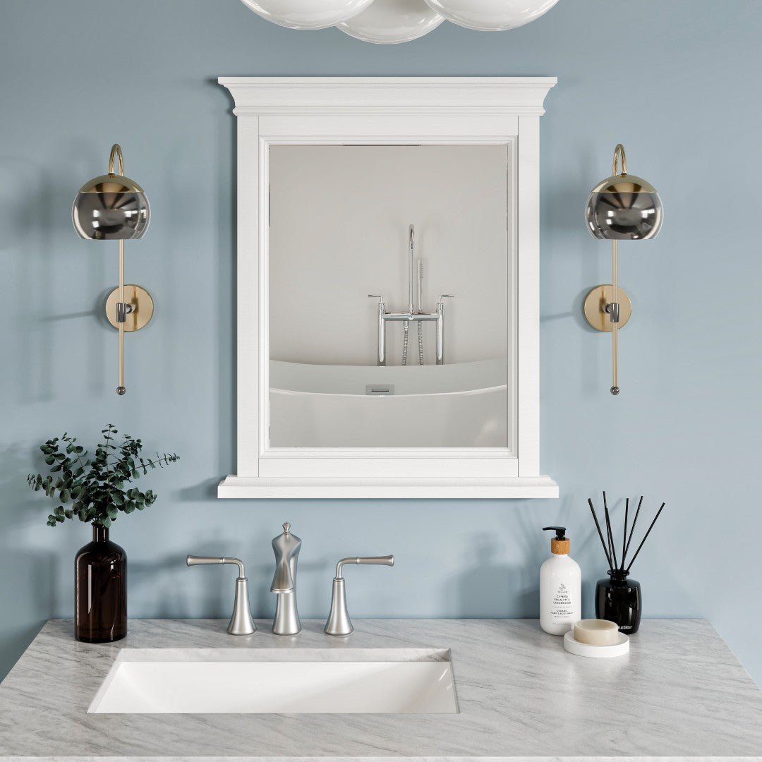 Eviva Britney 24" x 30" Rectangular White Wooden Framed Mirror - Mirror by Eviva
