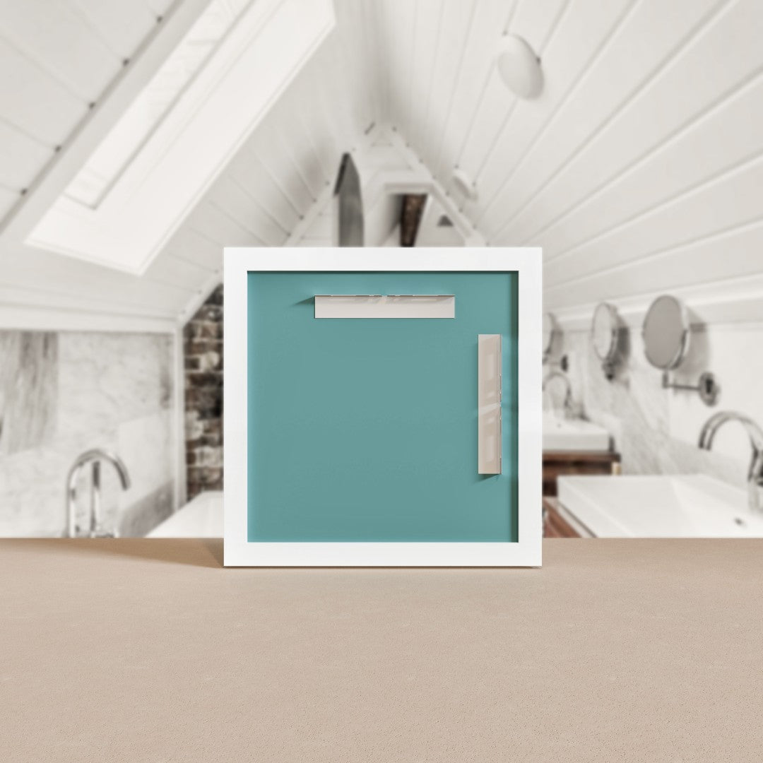 Eviva Sun 30" x 30" Square White Wooden Framed Mirror