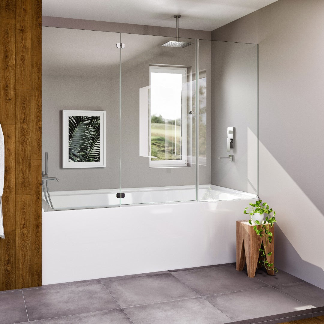 Eviva Swiss 54" Glossy White Acrylic Alcove Bathtub