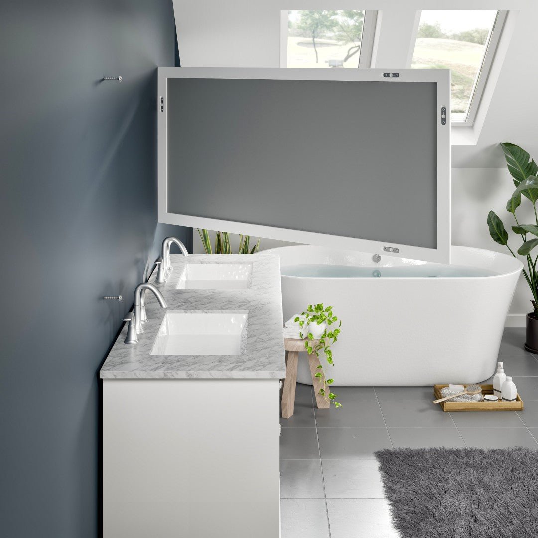 Eviva New York 60" x 30" Rectangular White Wooden Framed Mirror - Mirror by Eviva