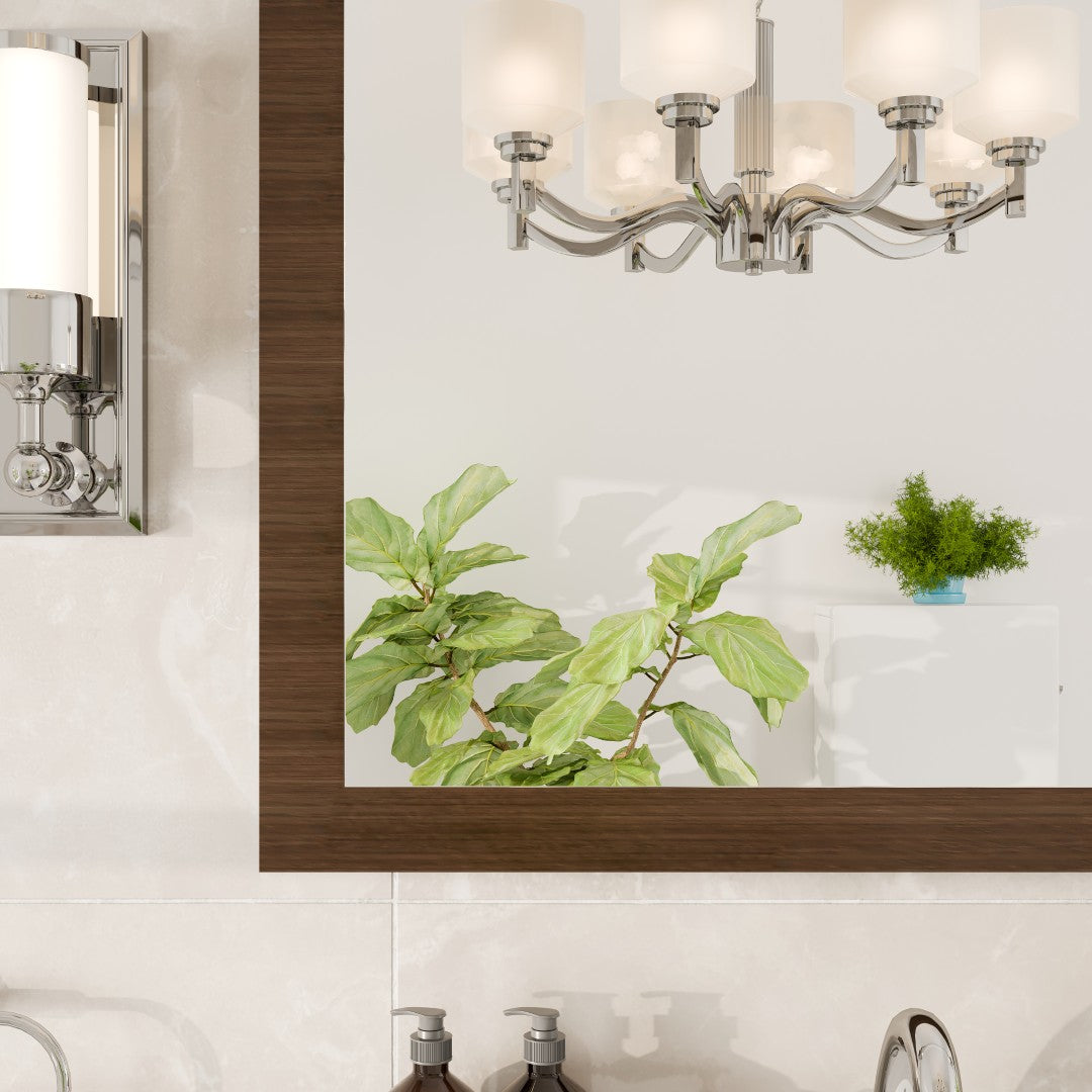 Eviva Sun 30" x 36" Rectangular Gray Oak Wooden Framed Mirror