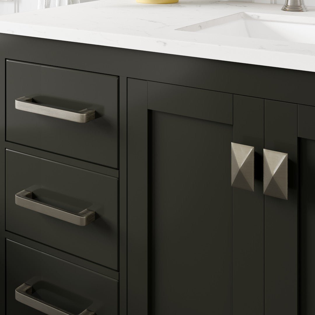 Aberdeen 42 in. Espresso Single Sink Bath Vanity with Carrara Quartz Top and Undermount Porcelain Sink - Bathroom Vanity by Eviva