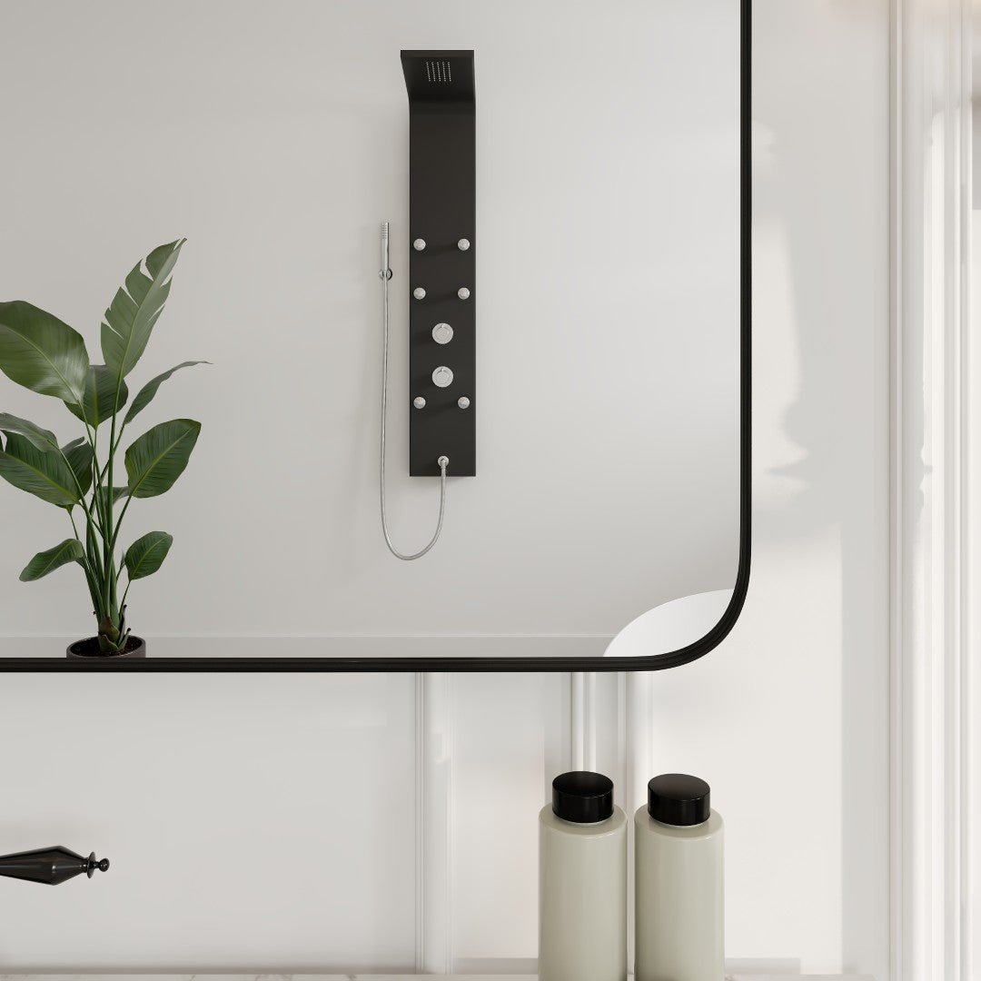 Eviva Harmony 36" x 48" Rectangular Black Metal Framed Mirror - Mirror by Eviva