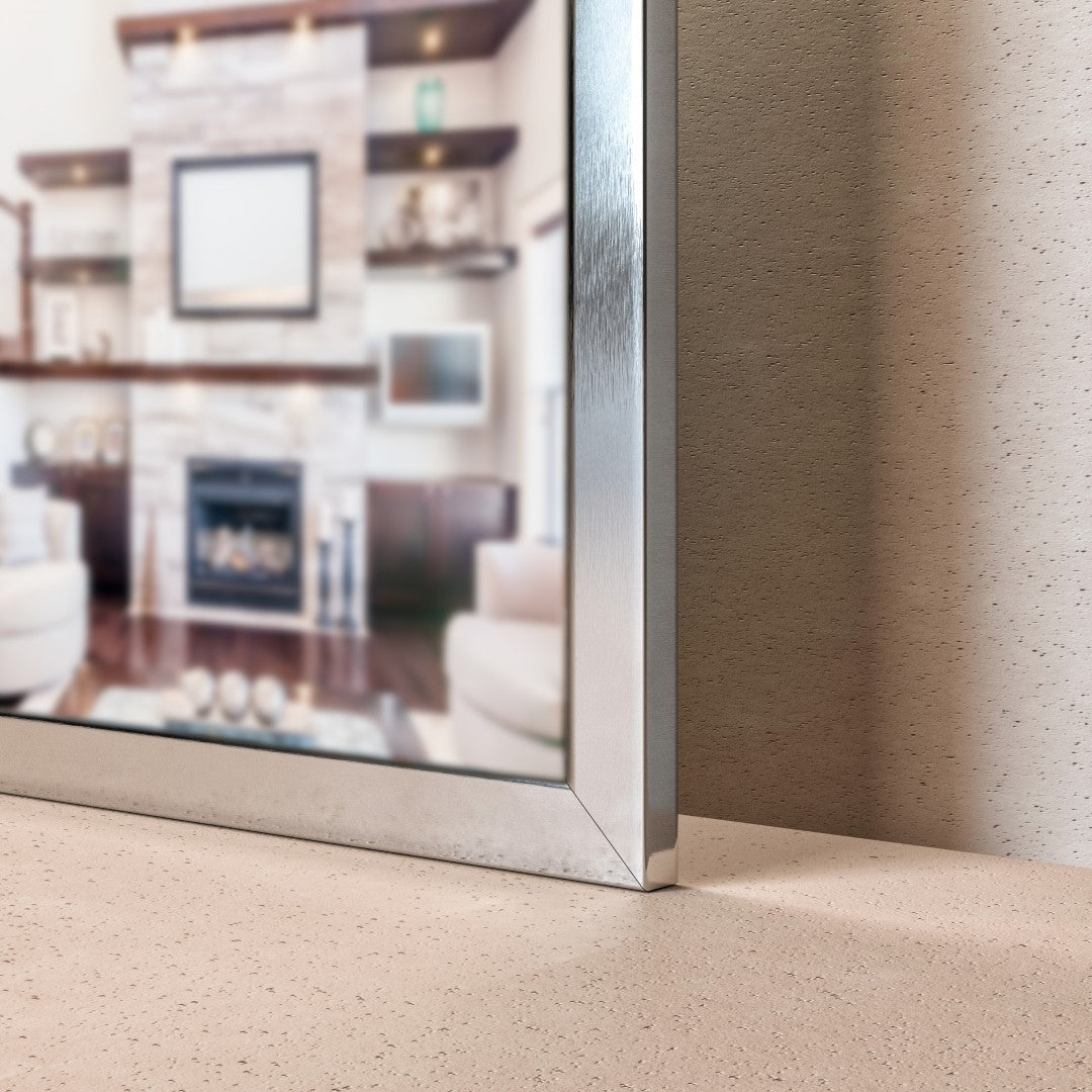 Eviva Sax 60" x 30" Rectangular Chrome Metal Framed Mirror