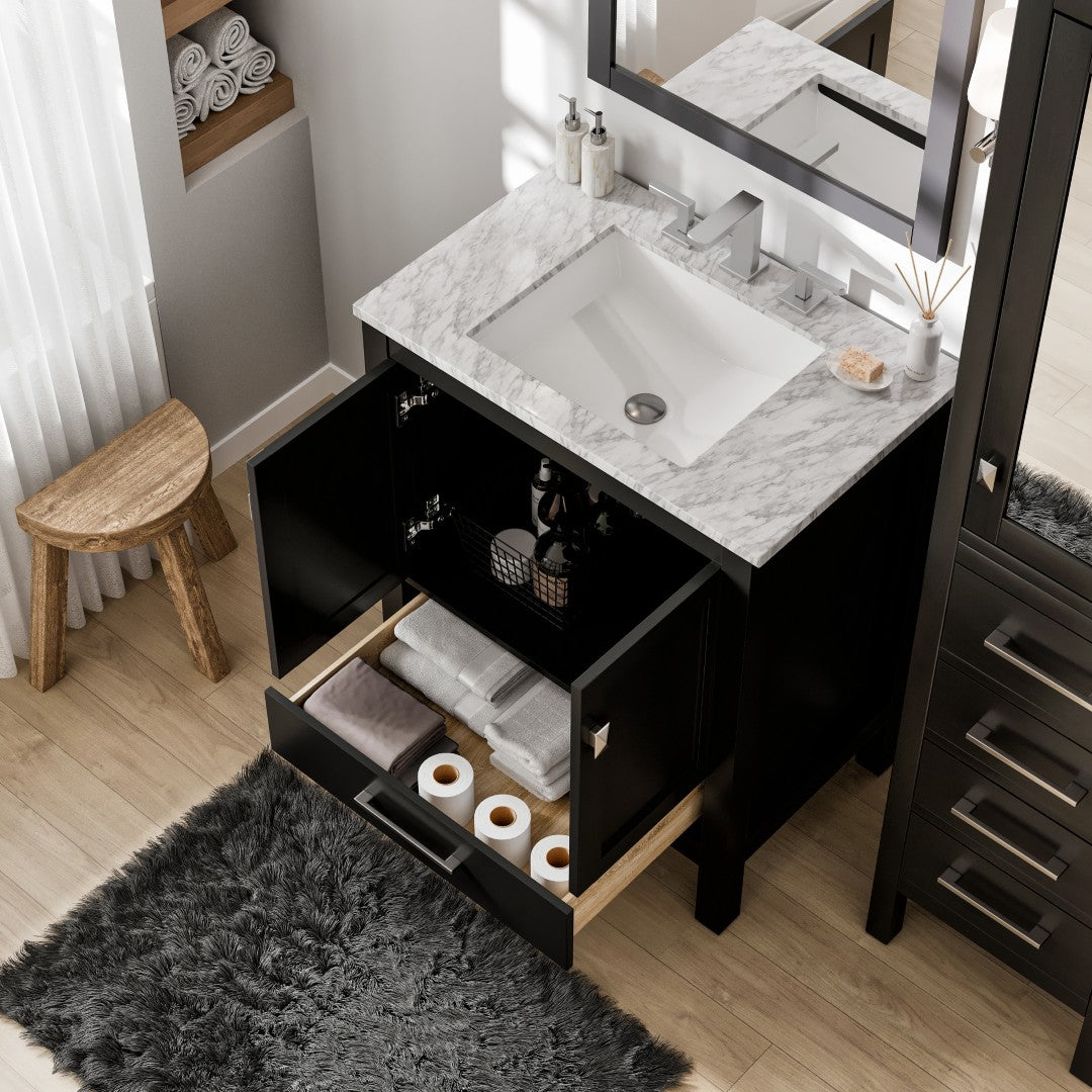Eviva Aberdeen 30 in. Espresso Bathroom Vanity