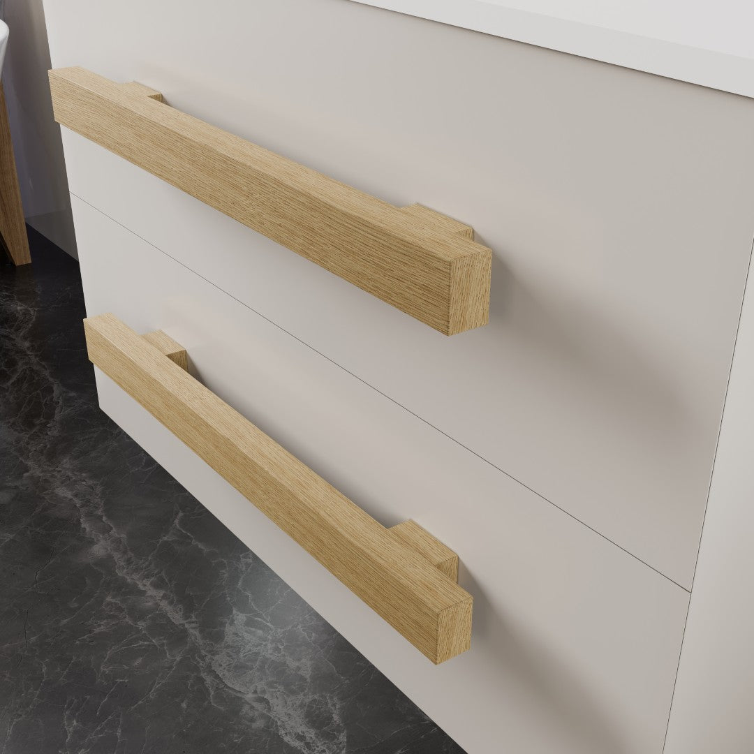 Element 32 in. White Wall Mount Single Sink Bath Vanity with Solid Surface Top and Integrated Sink
