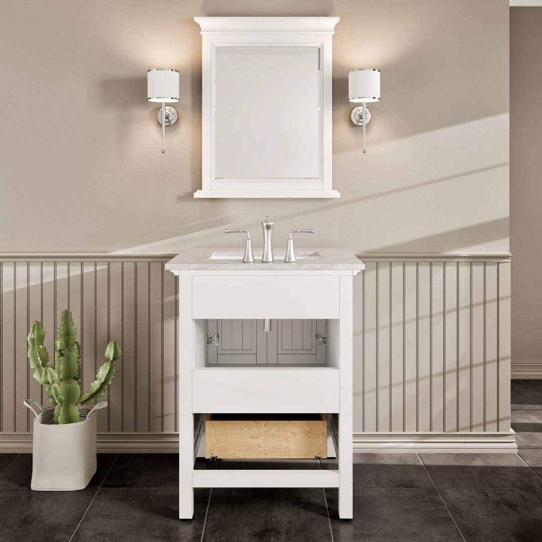 Eviva Britney 24 Inch Transitional White Bathroom Vanity