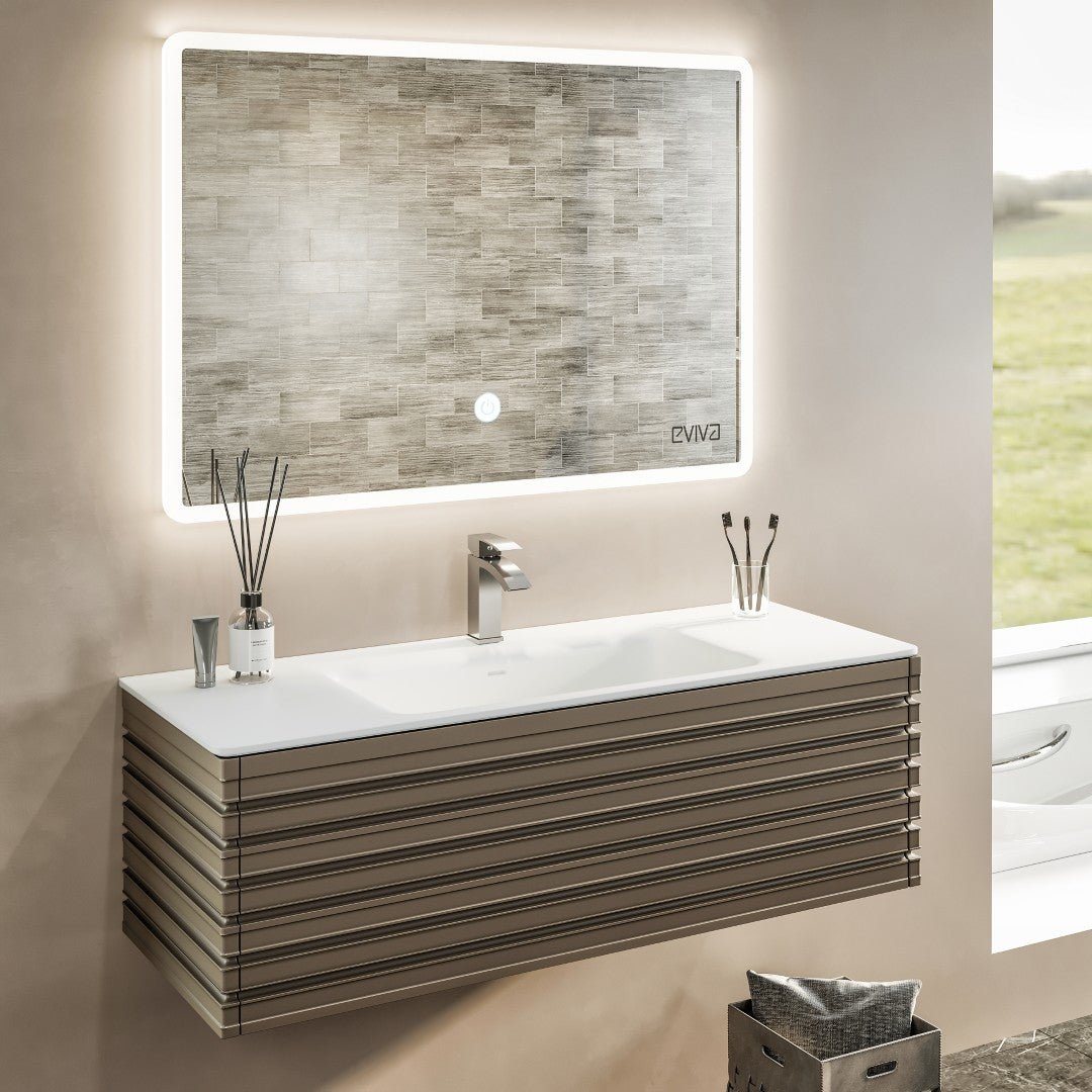 Dream 40 in. Smog Gray Wall Mount Single Sink Bath Vanity with Solid Surface Top and Integrated Sink - Bathroom Vanity by Eviva