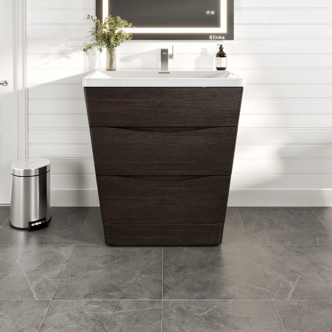 Victoria 32 in. Chestnut Single Sink Bath Vanity with Acrylic Top and Integrated Sink