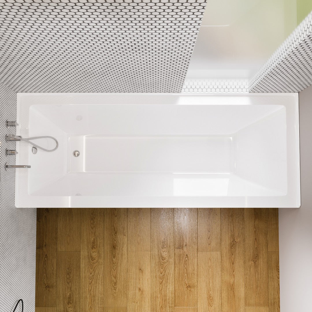 Eviva Nova 60" Glossy White Acrylic Left Drain Alcove Bathtub