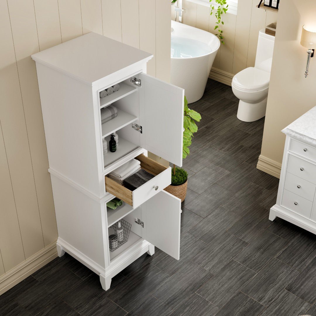 Eviva Elite Stamford 21 in. W x 18 in. D White Freestanding Linen Cabinet - by Eviva