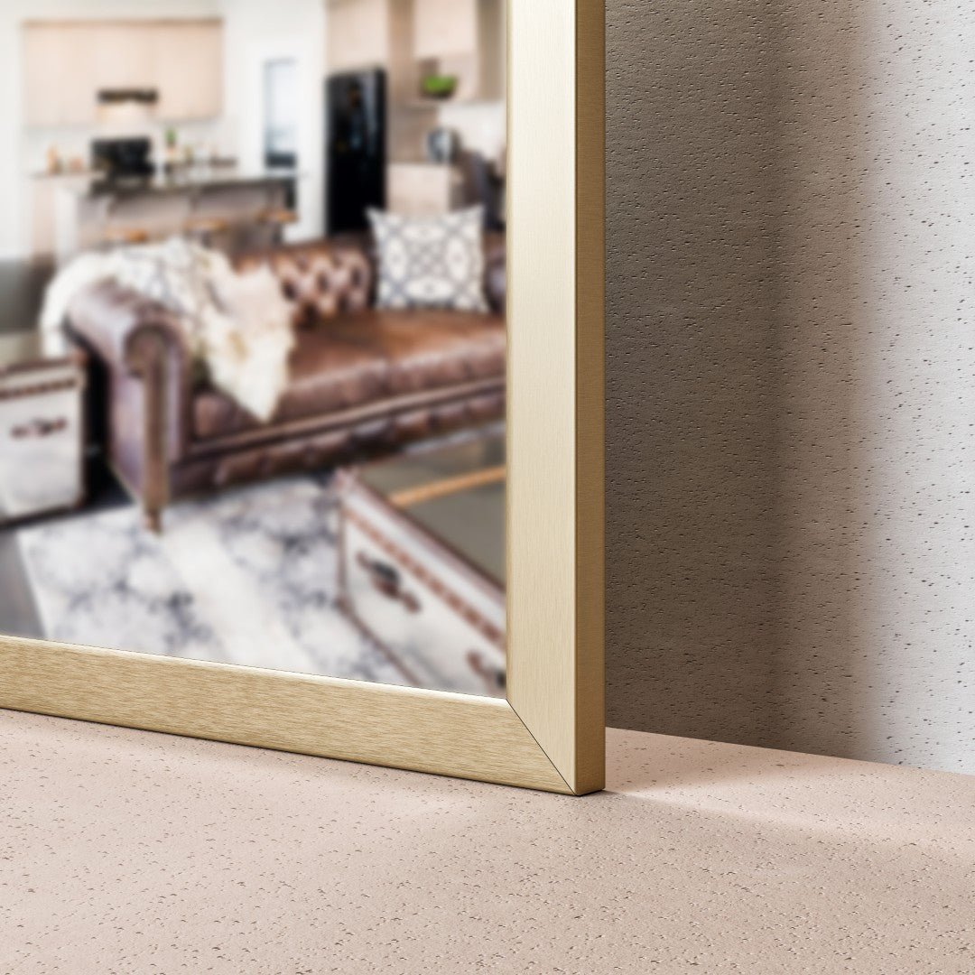 Eviva Aureline 48" x 30" Rectangular Gold Stainless Steel Framed Mirror - Mirror by Eviva